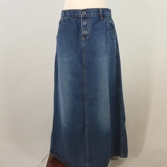 Nautica Dresses & Skirts - Nautica Jeans Blue Denim Jeans Vintage Maxi Skirt Size 14